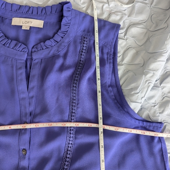 LOFT Purple Sleeveless Top Large - Picture 2 of 5